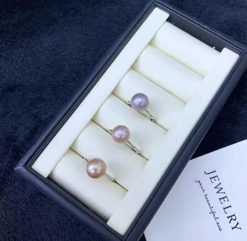 10-11MM purple/orange freshwater pearl ring, AAAA Grade, 18K Gold/ 925 Silver Setting 1 10-11MM purple/orange freshwater pearl ring, AAAA Grade, 18K Gold/ 925 Silver Setting