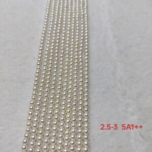 2.5-3mm white round freshwater pearl strands, 5A1++ Quality, 16 inches