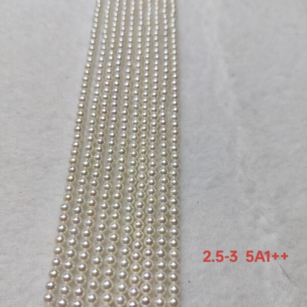 2.5-3mm white round freshwater pearl strands, 5A1++ Quality, 16 inches