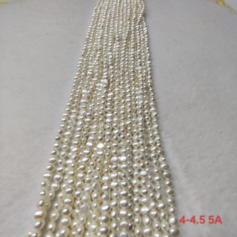 4-4.5mm baroque white freshwater pearl strands, 5A Quality, 16 inches