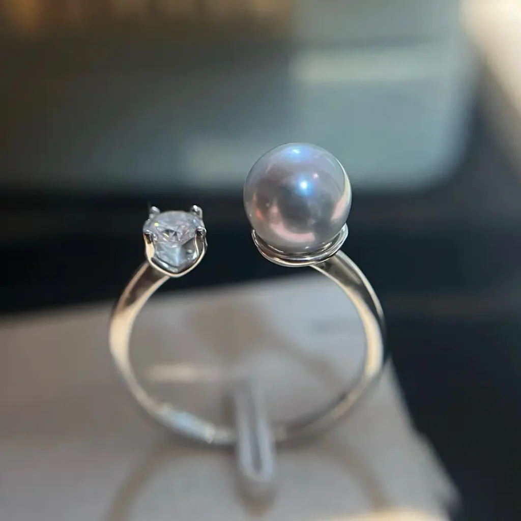 AAAA Quality 6-7mm white freshwater pearl ring, 925 Silver 1 AAAA Quality 6-7mm white freshwater pearl ring, 925 Silver