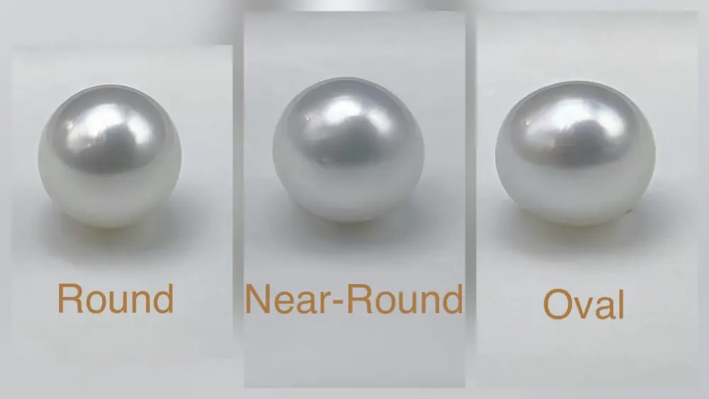 Vergleich der Perlenform: Rund vs. Nahe-Rund vs. Oval