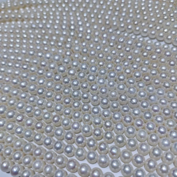 Hilos de perlas de agua dulce blancas redondas de 11-15 mm, grado AAA, 16 pulgadas