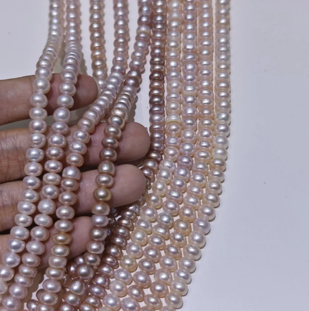 5-6mm Button Shape Freshwater Pearl Strand, AAA Grade, 16 inches 3 3-4mm Natural Color Near Round Pearl Strand | China Pearl Manufacturer