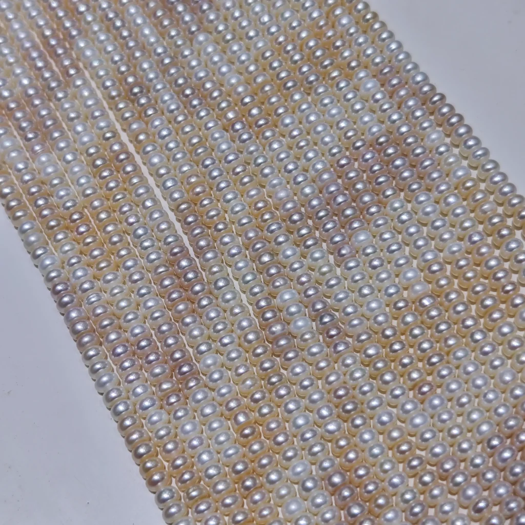 6-7mm Mix-Farben Button-Form Süßwasserperlenkette, AAA-Qualität, 40 cm