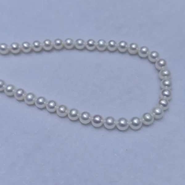 Fili di perle bianche quasi rotonde da 6,5-7 mm, qualità AAA, 16 pollici