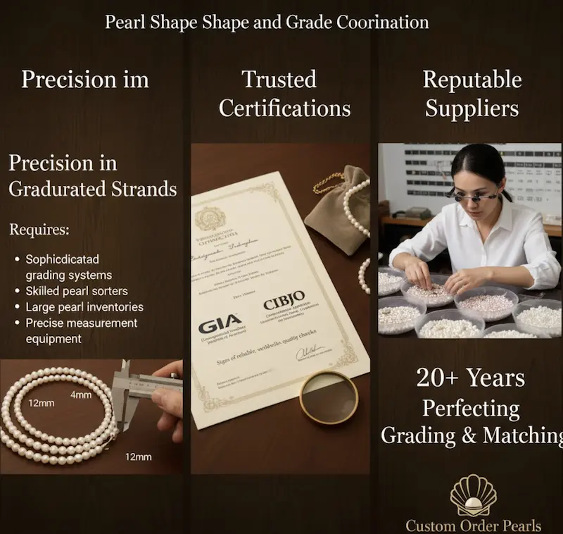 Wholesale Pearl Strands Pearl Shape and Grade Coordination