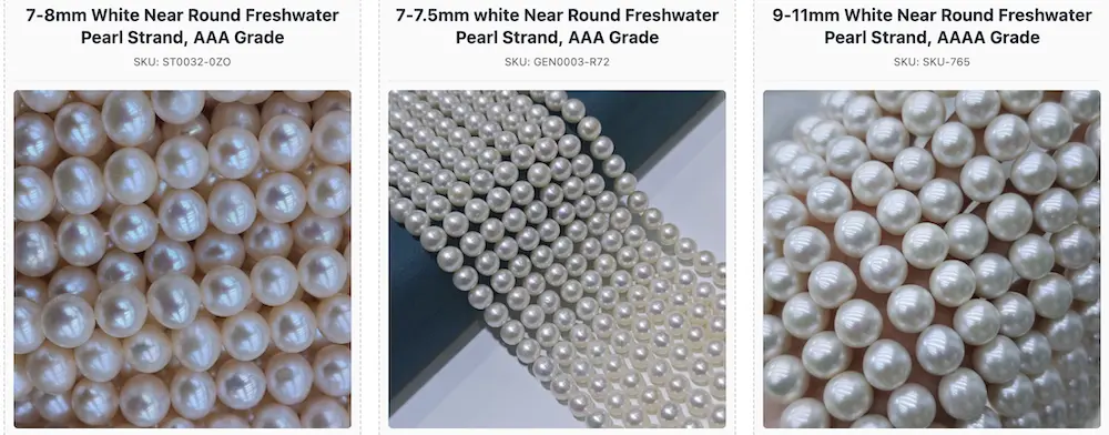 Fili di perle d'acqua dolce quasi rotondi AAA