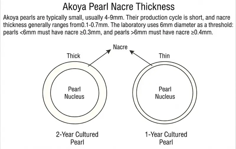 The Truth About Freshwater Pearls vs. Akoya Pearls: Can You Really Tell the Difference? 7 Akoya Pearl Nacre Thickness