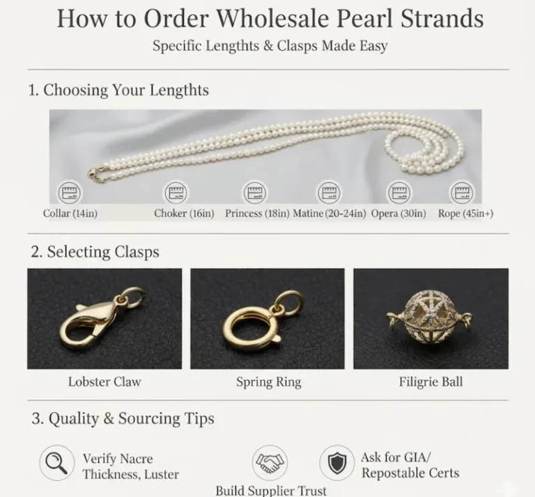 How to Order Wholesale Pearl Strands with Specific Lengths and Clasps