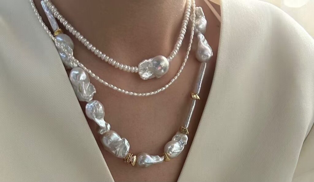 Baroque Pearl Layered Necklace Bulk