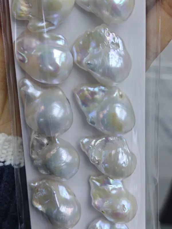 12-16mm White Baroque Freshwar Pearl Loose Pearl, AAA Grade(Pair) 2 12-16mm White Baroque Freshwar Pearl Loose Pearl, AAA Grade(Pair)