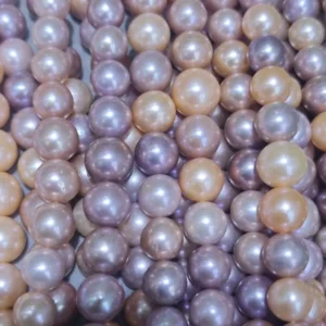 11mm+ Natural Color Round Freshwater Edison Pearl Strand, AAAA Grade