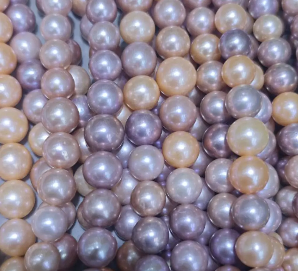 11mm+ Natural Color Round Freshwater Edison Pearl Strand, AAAA Grade 1 11mm+ Natural Color Round Freshwater Edison Pearl Strand, AAAA Grade