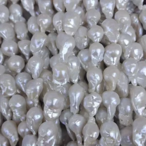 11-16mm White Baroque Freshwater Pearl Strand, AA Grade