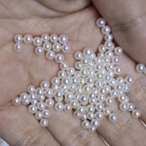3-3.5mm白色丸型淡水パールルースパール、AAAAA+グレード