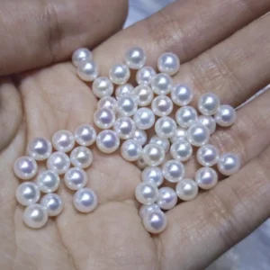 5-5.5mm 白色丸型淡水真珠 ルースパールは私たちのAAAAA+グレードです