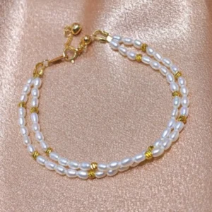 Bracciale di perle di riso bianche da 2,5-3mm | Produttore di perle in Cina all'ingrosso