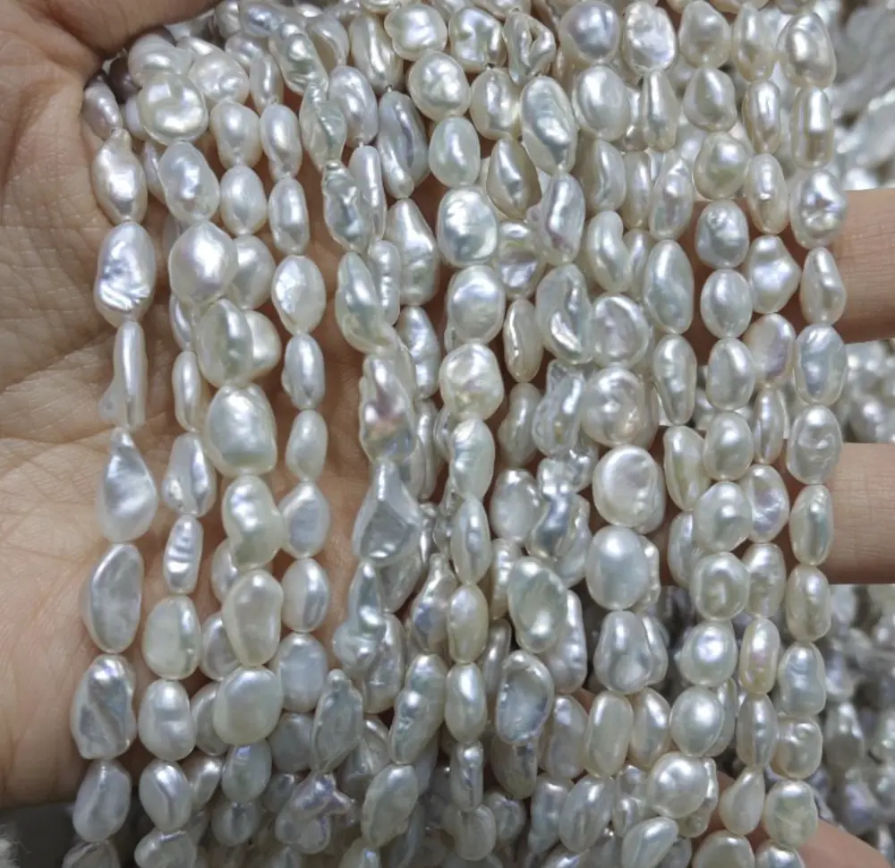 5-6mm White Keshi Freshwater Pearl Strand, AAAA Grade 4 5-6mm White Keshi Freshwater Pearl Strand, AAAA Grade
