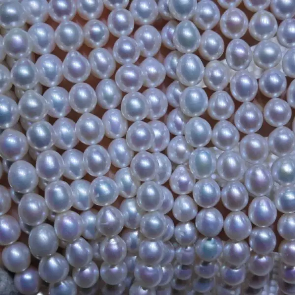 6.5-7.5mm White Rice Pearl Strand | AAAA+ Freshwater Pearl Wholesale 3 6.5-7.5mm White Rice Pearl Strand | AAAA+ Freshwater Pearl Wholesale