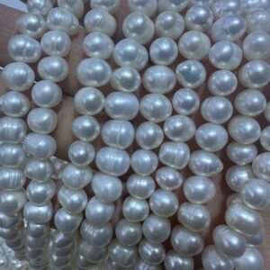 Filo di Perle di Patata Bianca Viola da 7-8mm | Produttore di Perle d'Acqua Dolce - Produttore di Perle in Cina