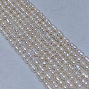 Filo di perle d'acqua dolce Barocche di nocciola bianca da 7-8mm | Fornitore di perle di alta qualità di grado AAAA - Produttore di perle