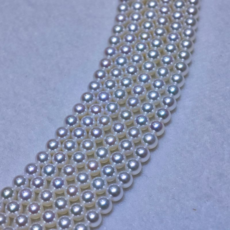 5-5.5mm White Round Freshwater AK Pearl Strand | China Pearl Wholesale 3 خيط لؤلؤة المستديرة البيضاء عيار 5-5.5 مم للمياه العذبة | الجملة من لؤلؤة الصين - مصنع لؤلؤة الصين