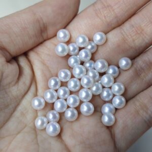 Perles d'eau douce rondes blanches de 5,5-6 mm en vrac | Vente en gros - Fabricant de perles de France