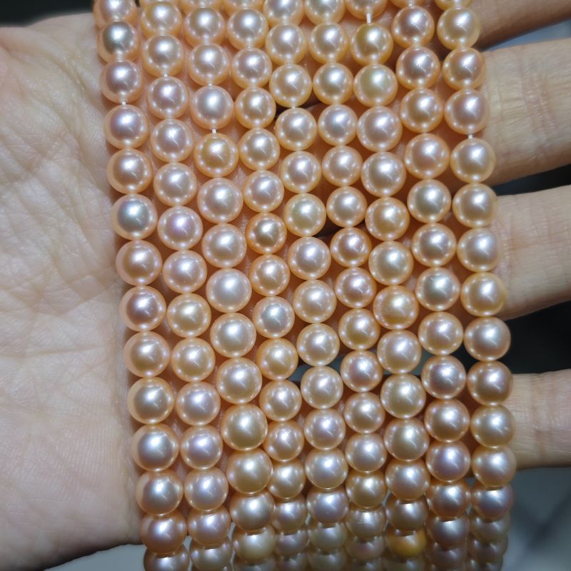 Perles lâches d'eau douce rondes oranges de 5-6 mm | Fabricant de perles 8 Perles d'eau douce rondes orange en vrac de 5-6 mm | Fabricant de perles de France - Fabricant de perles de France