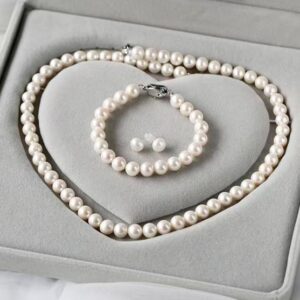 7-8mm White Near Round Freshwater Pearl Set | China Pearl Manufacturer - China Pearl Manufacturer