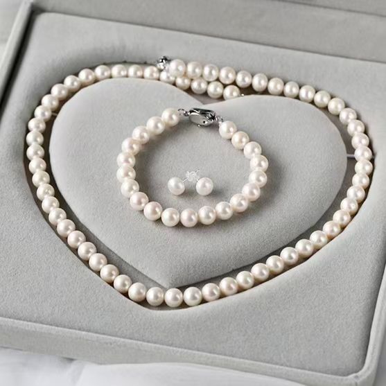 7-8mm White Near Round Freshwater Pearl Set | China Pearl Manufacturer 2 7-8mm White Near Round Freshwater Pearl Set | China Pearl Manufacturer - China Pearl Manufacturer